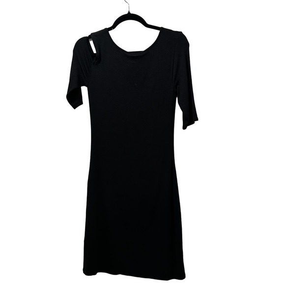 2/$30 Goldray Jersey Knit Ribbed Midi Dress Size M Black Cut Out Stretch NWT - Picture 4 of 10
